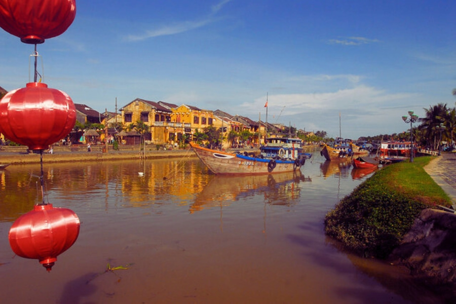 Hoi An Ancient Town riverside Vietnam, top destination in Indochina tours